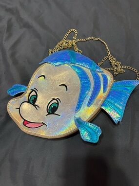 Disney Holographic Blue & Gold Flounder Crossbody Bag